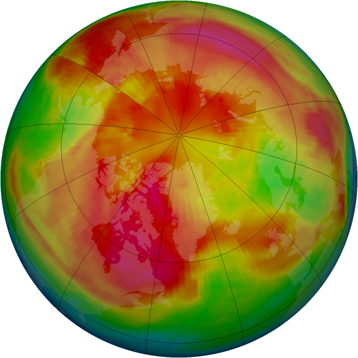 Arctic ozone map for 07 March 1980